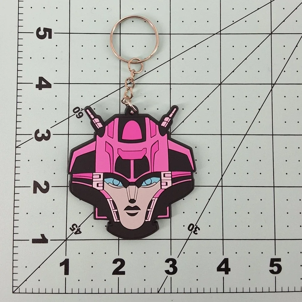 Transformers One Elita-1 Rubber Keychain | Pink & Black Bag Charm‎